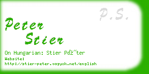 peter stier business card
